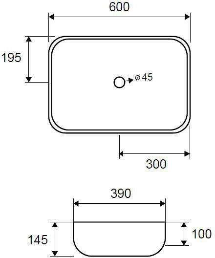 Karag Επικαθήμενος Νιπτήρας Πορσελάνης 60x39x14.5cm Λευκός