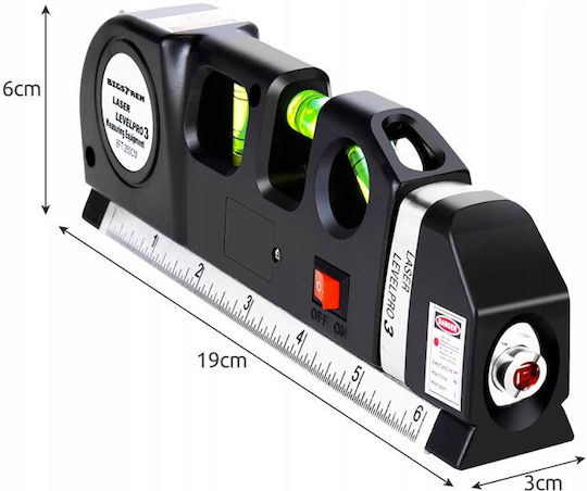 Bigstren 21747 Spirit Level Aluminum 250cm with 3 Eyes