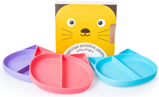 Baby Wise Baby Food Plate Fox made of Silicone Blue