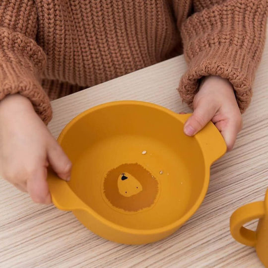 Trixie Baby Food Bowl Mr. Lion made of Silicone Yellow