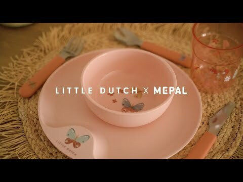Little Dutch Baby Food Plate Sailors Bay made of Plastic Light Blue