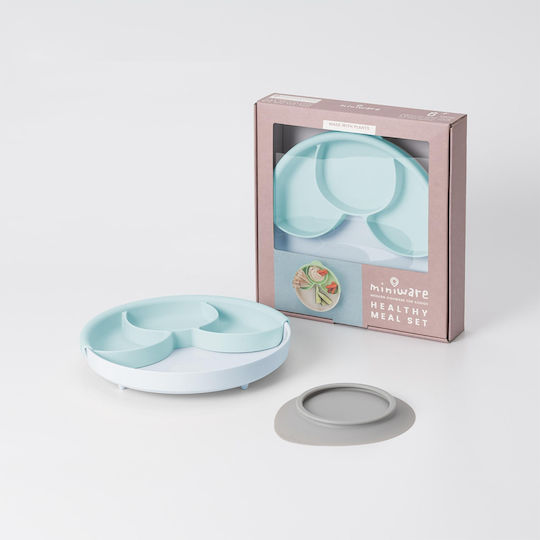Miniware Baby Food Plate made of Silicone Light Blue