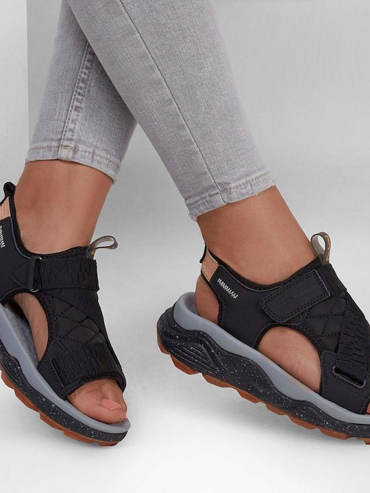 Runyon Lumi Women's Flat Sandals in Black Color