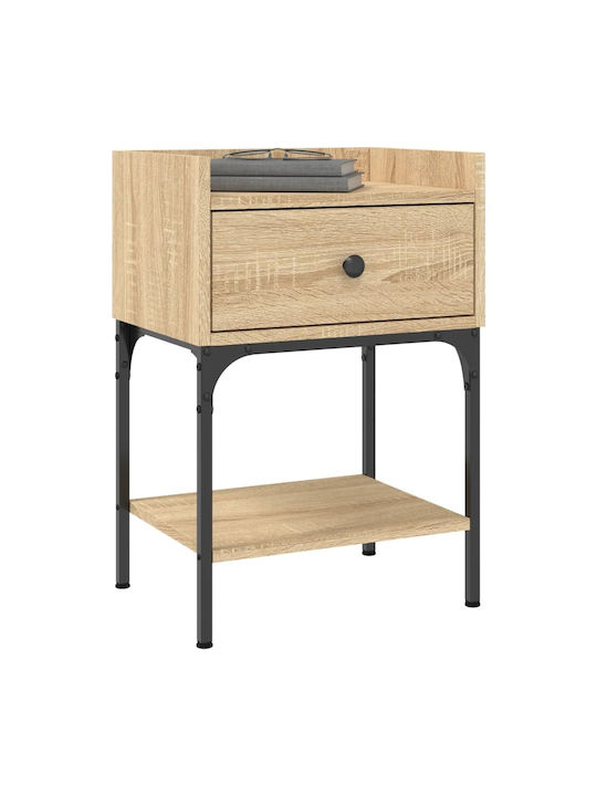 Nachttische Metall Sonoma Oak 2Stück 40.5x31x60cm