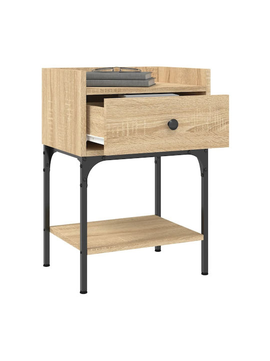 Nachttische Metall Sonoma Oak 2Stück 40.5x31x60cm