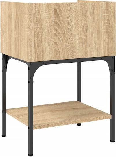 Ξύλινα Bedside Tables with Metallic Legs 2pcs 40.5x31x60cm