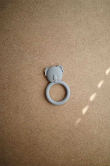 Mushie Elephant Teether Ring for Teething BPA Free Silicone for 3 Months+