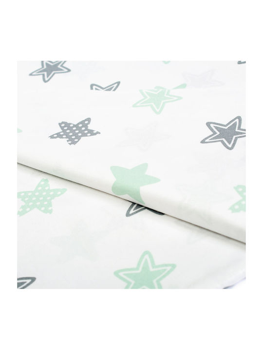 Dimcol Star Cotton Swaddle Wrap Green 80x80cm.