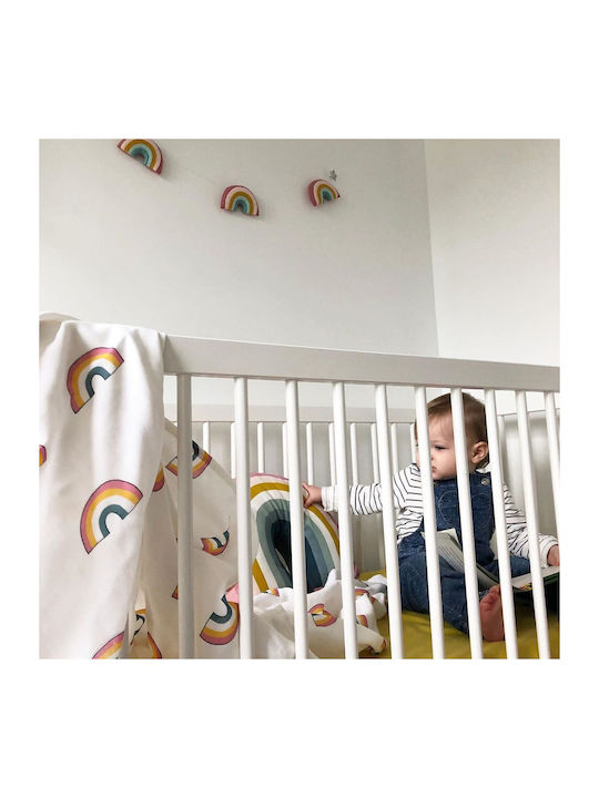 Mama Designs Rainbow Σελτεδάκια από Μουσελίνα Λευκό 60x60εκ. 3τμχ