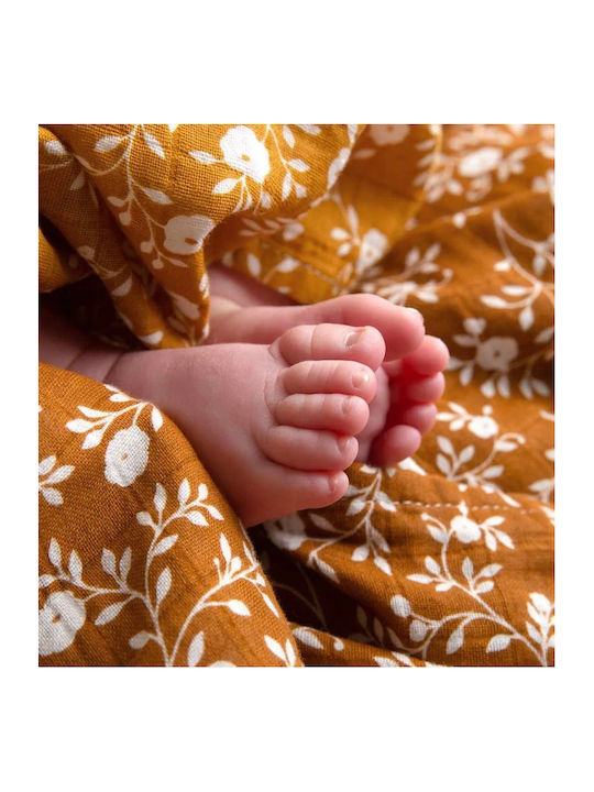 A Little Lovely Company Muslin Swaddle Wrap Beige 120x120cm.