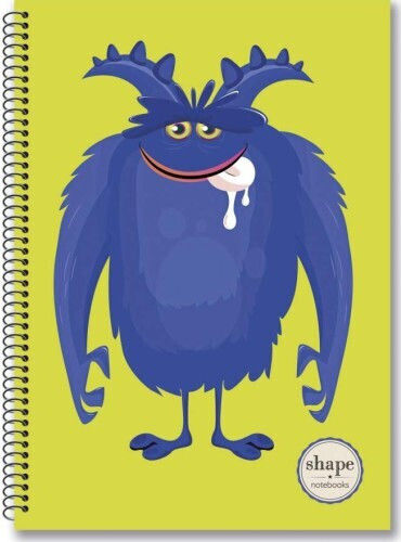 Shape Notebooks Spiral School Notebook Ruled B5 30 Paper Sheets Monsters (Various Designs or Colours)