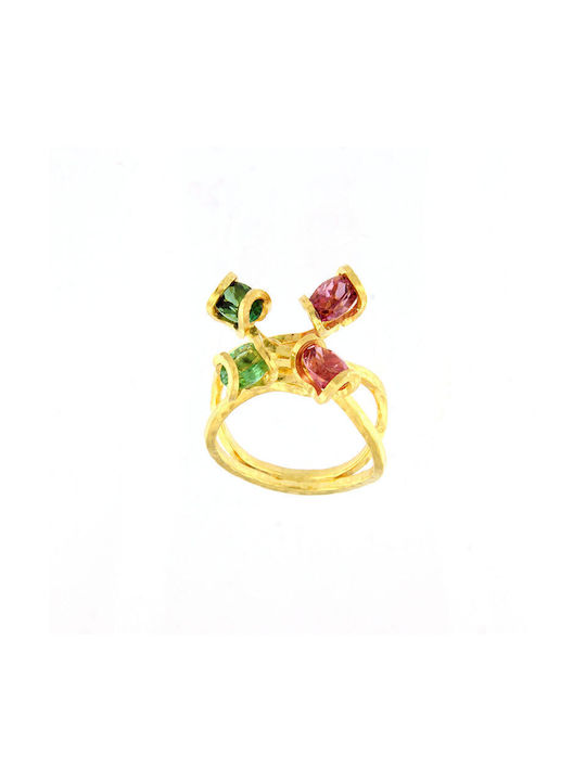 Ios Women's Gold Ring with Stone 18K