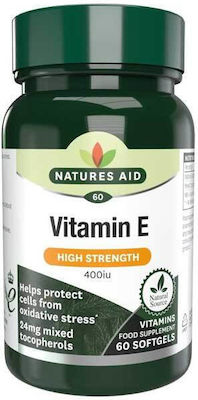 Natures Aid Vitamin E 400IU Vitamin für Antioxidans 400iu 24mg 60 Softgels