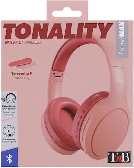 T'nB Tonality Wireless / Wired Over Ear Headphones with 30 hours of Operation Terracotta