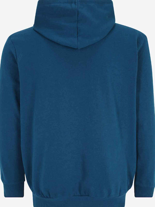 Jack & Jones Sweat Logo Men's Sweatshirt Jacket with Hood Blue