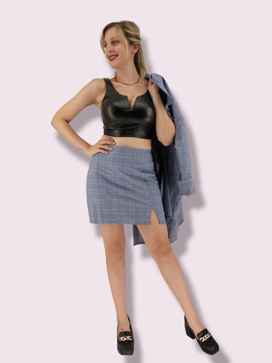 Women's Checked Blue Overshirt Oversized