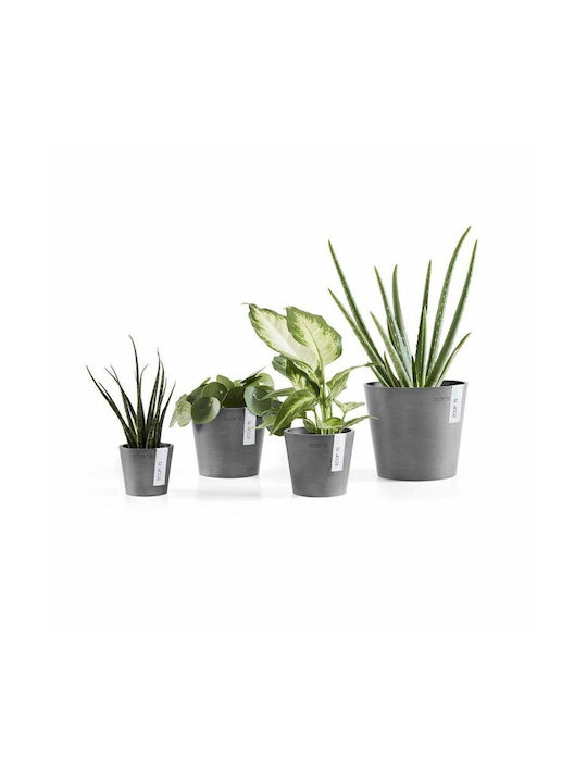 Ecopots Amsterdam Mini Γλάστρα Πλαστική Γκρι 10.5x10.5x9.2εκ.