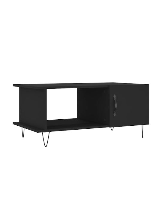 Rectangular Wooden Coffee Table Black L90xW50xH40cm