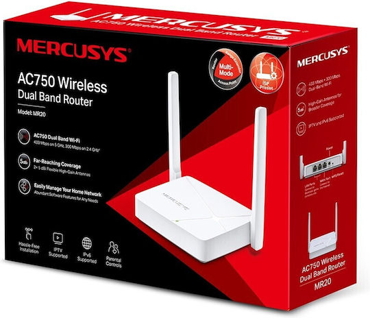 Mercusys MR20 Wireless Router Wi-Fi 6 cu 2 Porturi Ethernet