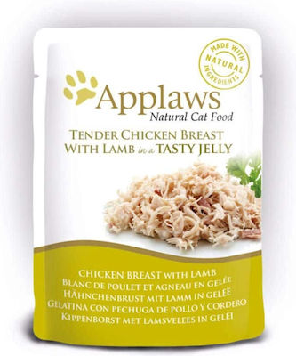 Applaws Natural Cat Food Wet Food for Adult Cats In Pouch with Lamb / Chicken In Jelly Ζελές 1pc 70gr