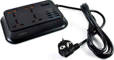 Moxom 4-Outlet Power Strip with USB Black