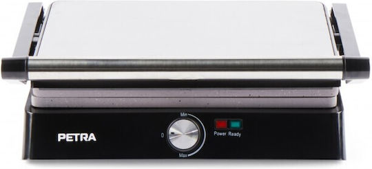 Petra Electric Tischplatte Elektrogrill Geriffelte Platte 2200W mit Deckel und einstellbarem Thermostat 29cmx23cmcm