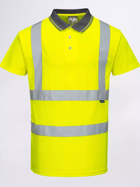 Portwest T-Shirt Εργασίας Κίτρινο με Ανακλαστικές Ταινίες