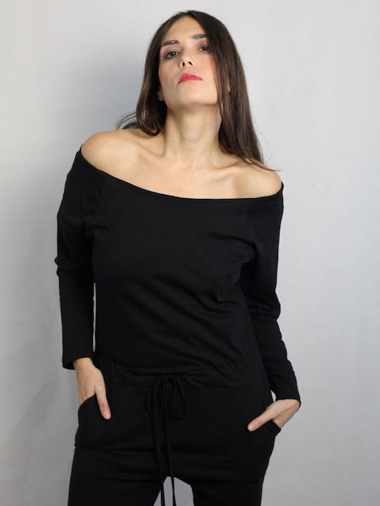 Women's Long-sleeved One-piece Suit Black