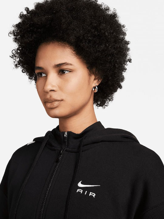 Long Women's Sweatshirt Jacket Black