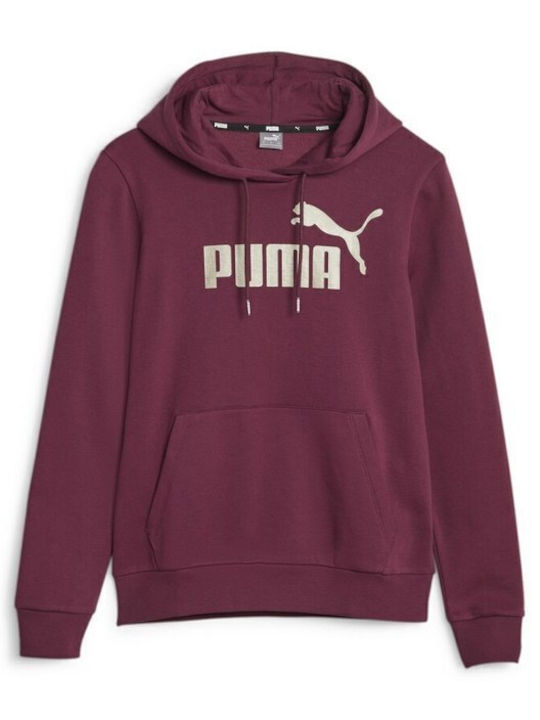 Logo Women's Sweatshirt Hooded Burgundy