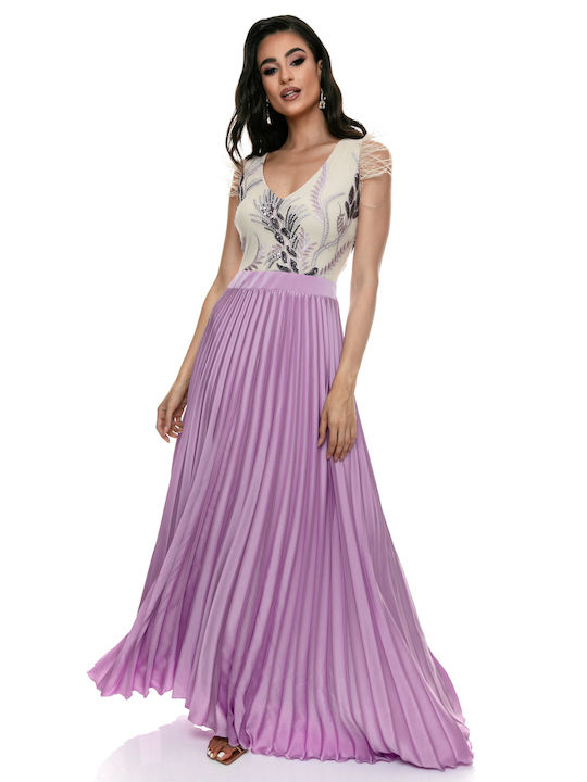 RichgirlBoudoir Rochii de vară pentru femei Maxi Rochie pentru Nuntă / Botez cu dantelă Violet