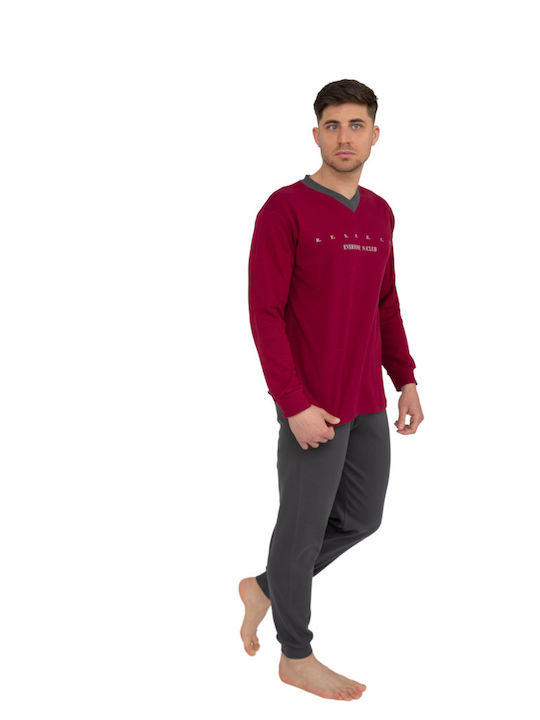 Nina Club Men's Winter Pajamas Set Bordeaux