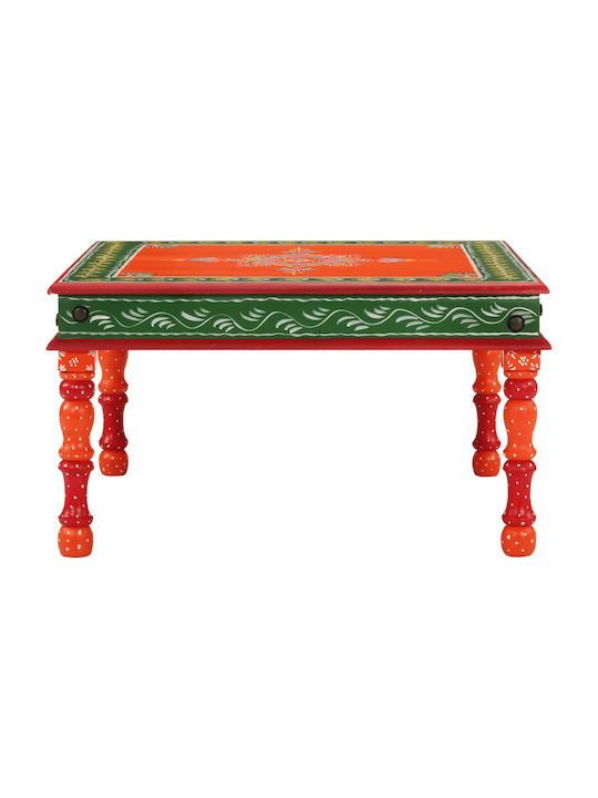 Quadratischer Beistelltisch aus Massivholz Orange M54xB54xH30cm