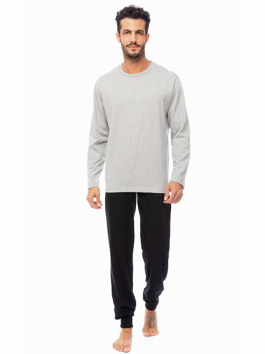 Minerva Men's Winter Pajama Blouse Gray