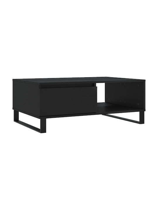 Rectangular Wooden Coffee Table Black L90xW60xH35cm