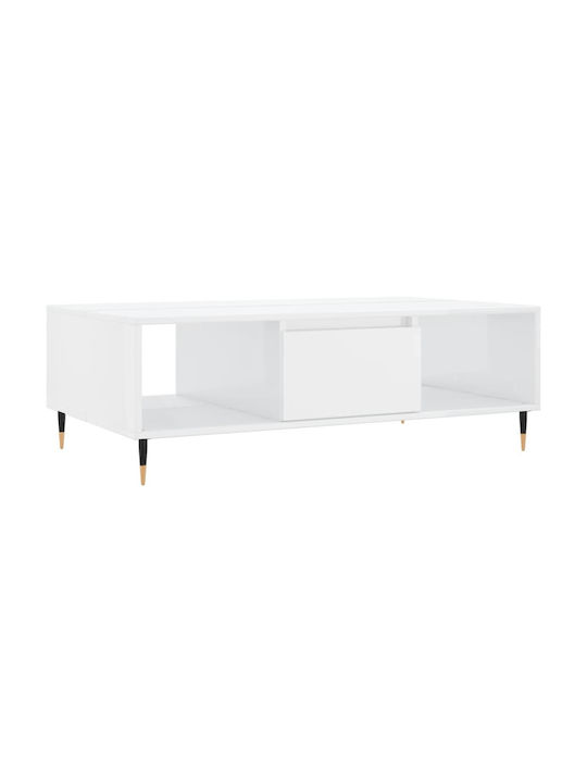 Rectangular Wooden Coffee Table White L104xW60xH35cm