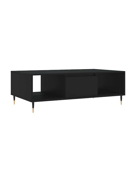 Rectangular Wooden Coffee Table Black L104xW60xH35cm