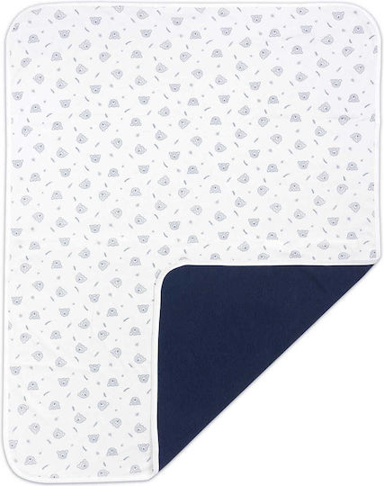 Jukki Blanket Nursery Swaddling Blankets Knitted Blue Bear 75x100cm