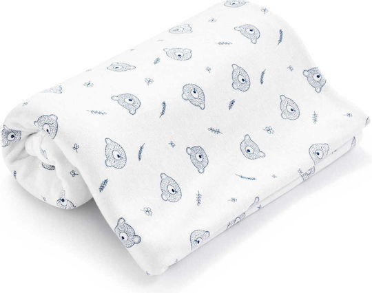Jukki Blanket Nursery Swaddling Blankets Knitted Blue Bear 75x100cm