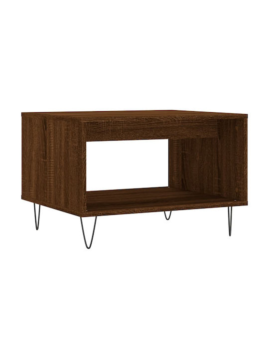 Rectangular Side Table Brown L60xW50xH40cm