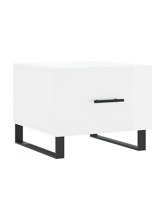 Square Wooden Side Table White L50xW50xH40cm