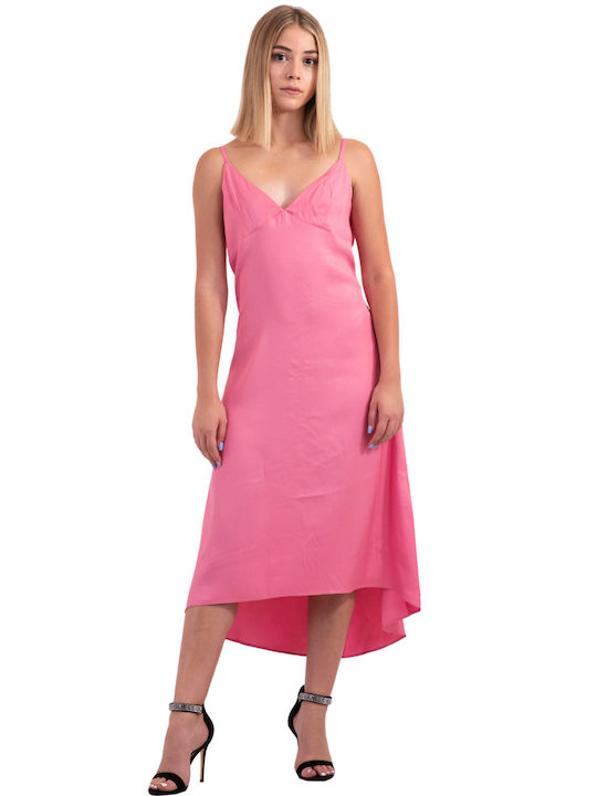 Silvian Heach Sommer Midi Kleid Rosa