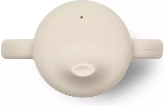 Liewood Baby Cup with Handles and Straw Emergency Vehicle Silicone Beige 150ml for 6m+