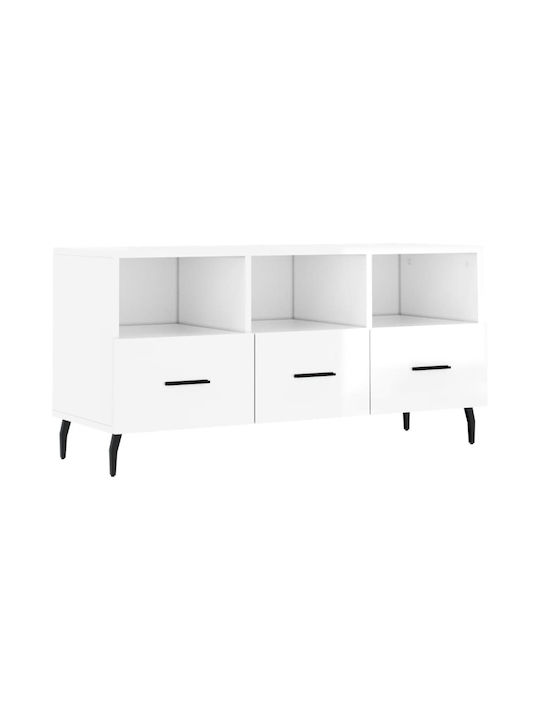 TV Stand Wooden White L102xW36xH50cm