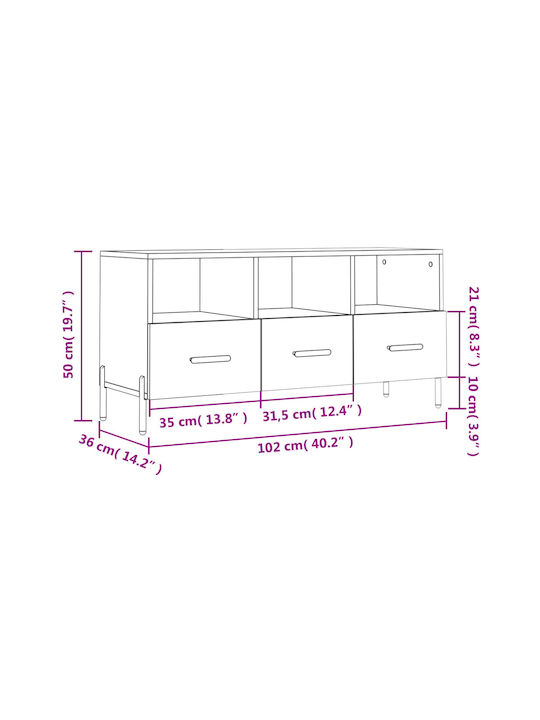 Έπιπλο Τηλεόρασης Λευκό Μ102xΠ36xΥ50cm