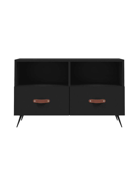 TV Stand Wooden Black L80xW36xH50cm