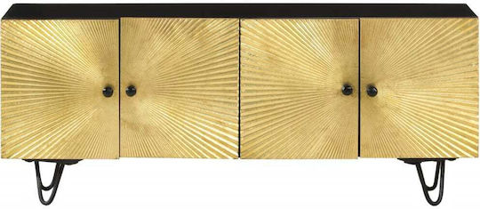 TV Stand Made of Solid Wood Gold L110xD30xH45cm