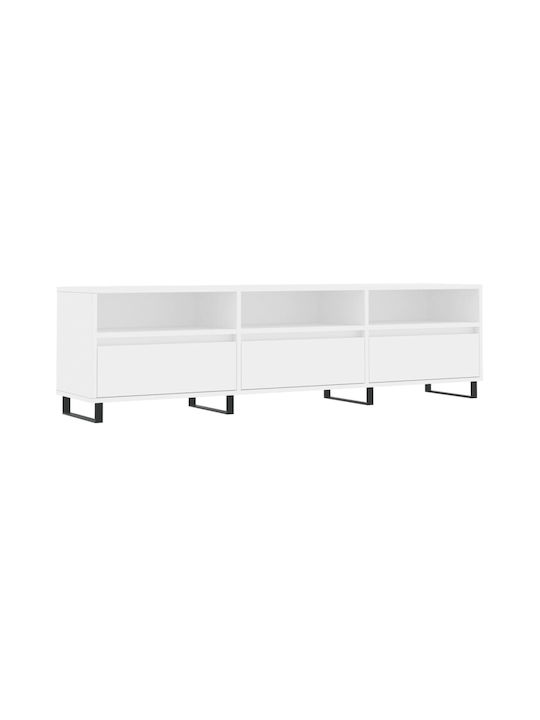 TV Stand Wooden White L150xW30xH44.5cm