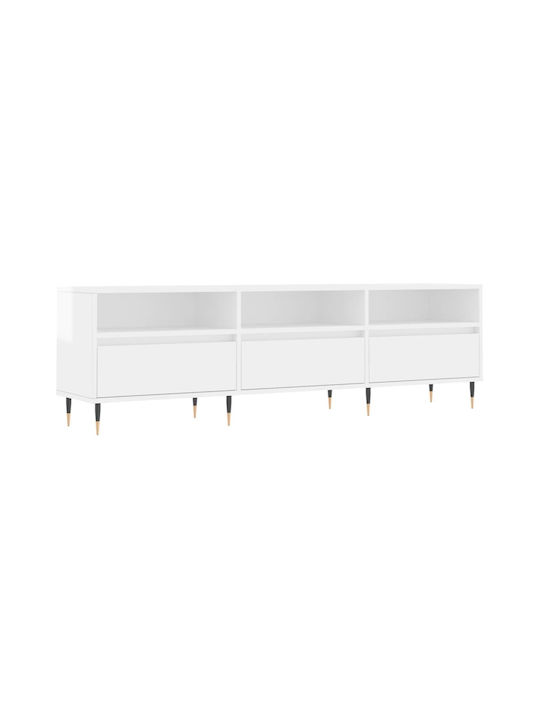 TV Stand Wooden White L150xW30xH44.5cm