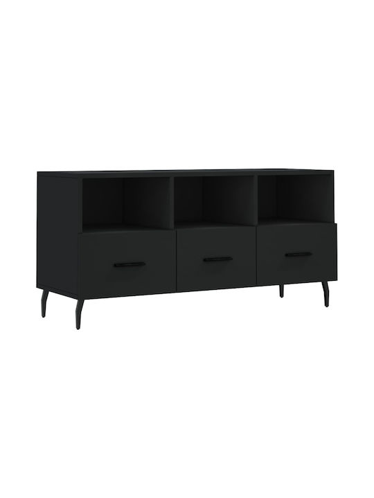 Particle Board TV Furniture with Drawers Black L102xW36xH50cm